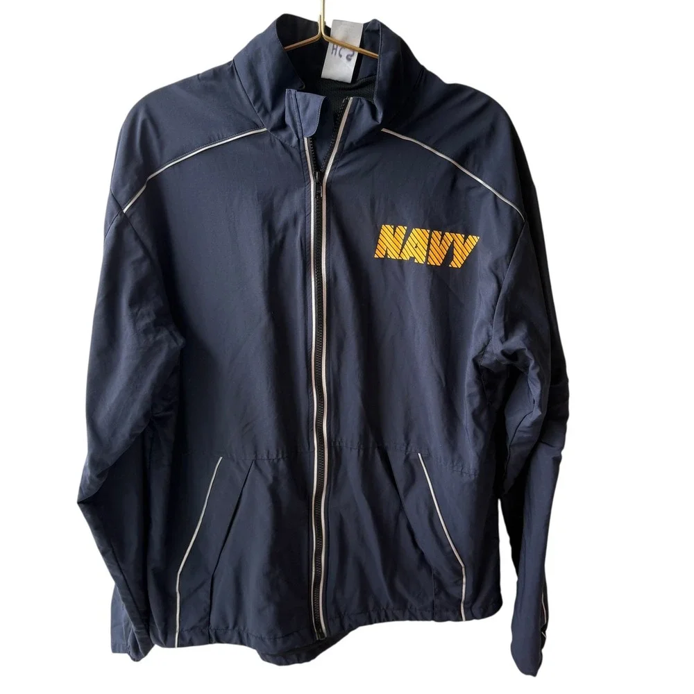 Navy Jacket Windbreaker Full Zip Lightweight Mens‎ Small Military